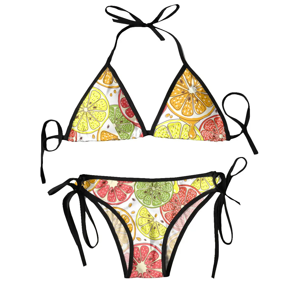 

Sexy Bikini 2023 Colorful Citrus Fruits Swimsuit Women Swimwear Bikini Set Bathing Suit Beach Wear