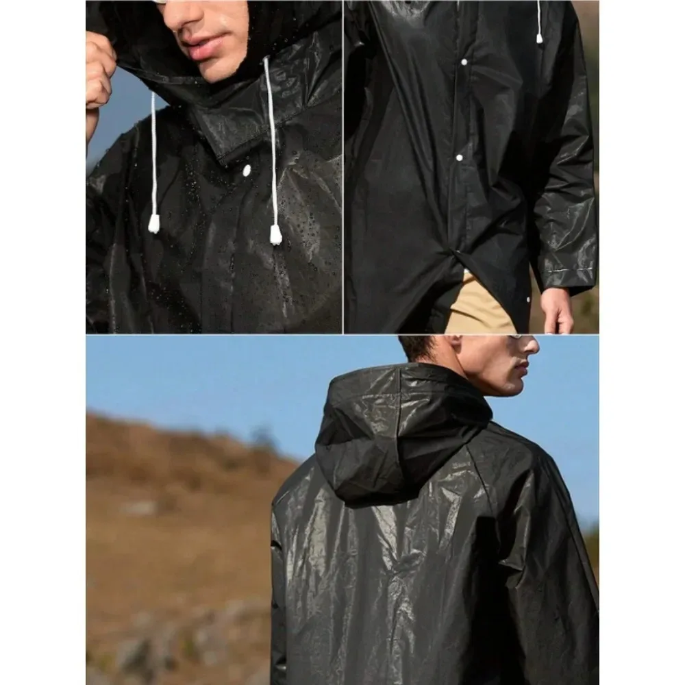 Raincoat Waterproof EVA s Thicken Hooded Raincoat Women Outdoors Rainwear Rain Clothes Covers