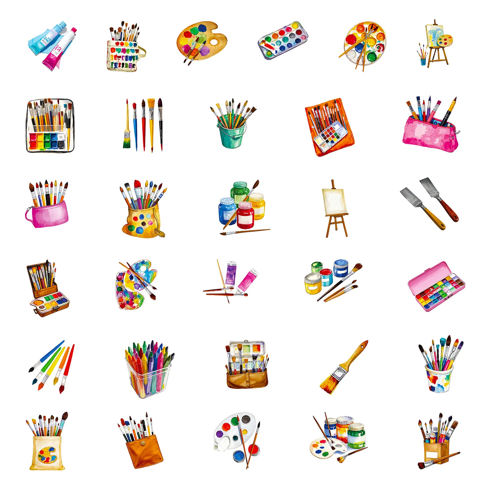 56 قطعة أدوات الرسم الجديدة ملصقات الكرتون المائية الطلاء الكتابة على الجدران فرشاة الديكور DIY بها بنفسك الاطفال اللعب المحمول الغيتار سيارة الدراجة الشارات