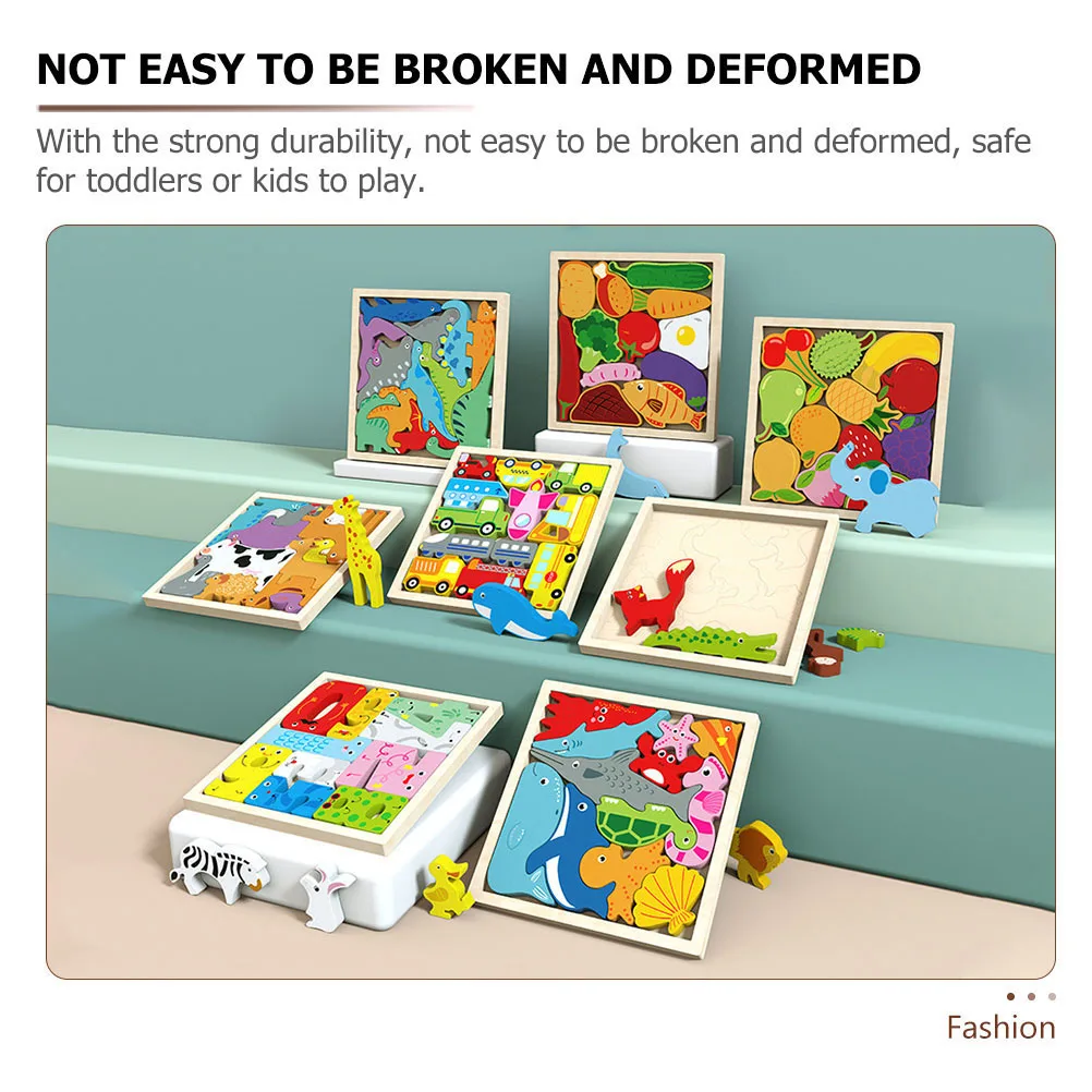 

Fruit Puzzle Wear-resistant Toddler Household Kids Supply Puzzles Accessory Learning Toy Animal Wooden Interactive