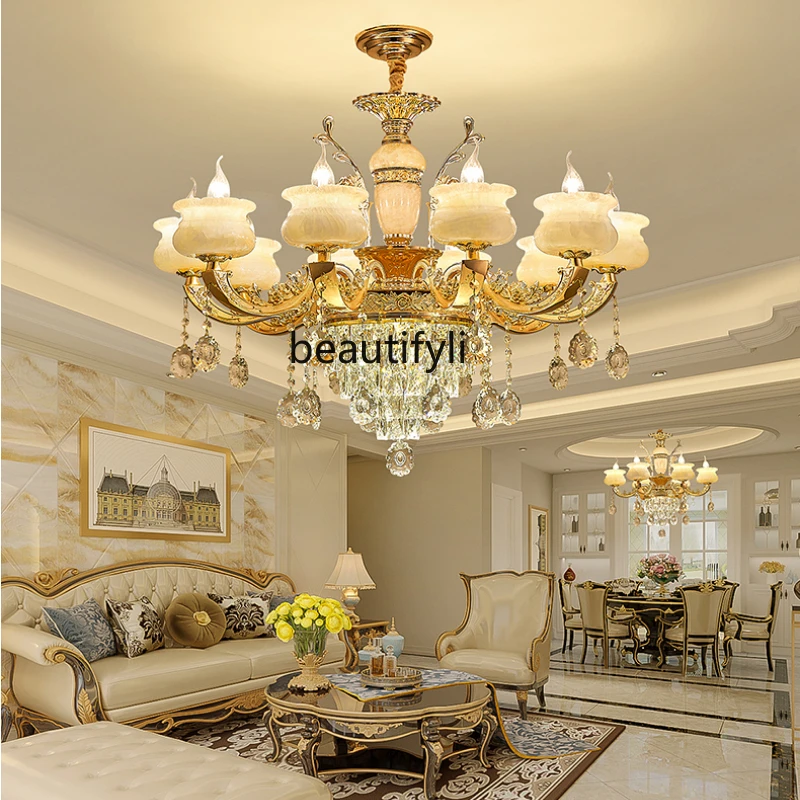 

HJ Chandelier Lamp in the Living Room Dining-Room Lamp Bedroom Light Villa Crystal Lamp European Lamps