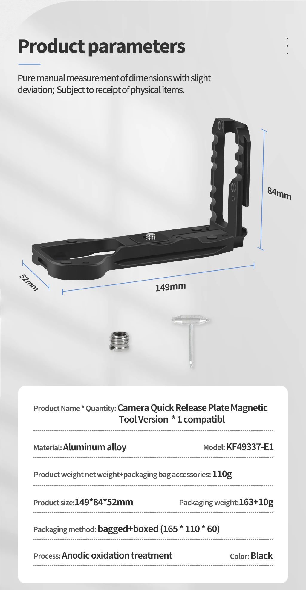 Xt5 schnell verschluss l platte halterung für fujifilm X-T5 kamera stativ arca-typ halter 1/4 kalt schuh horizontal vertikal handgriff – Detail 16