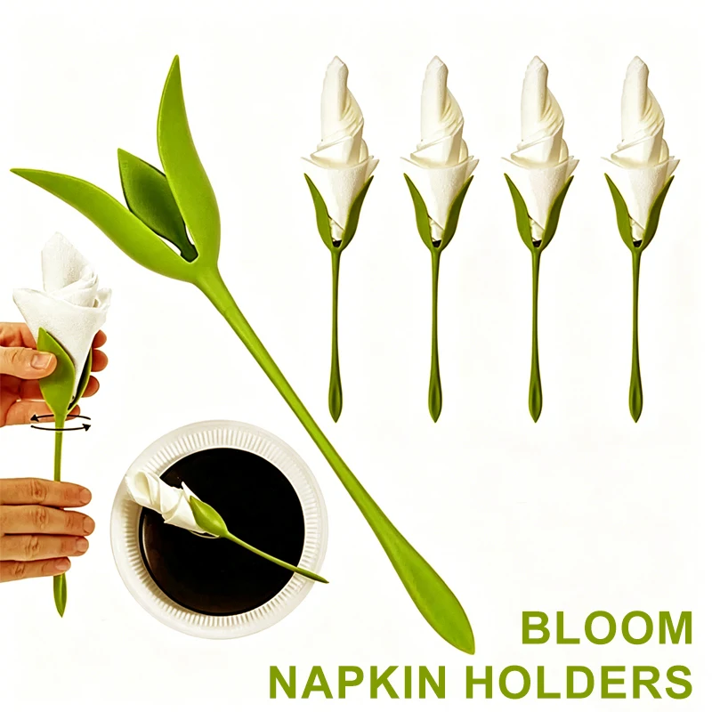 Flower Shaped Napkin Holder Bloom Design Paper Towel Rack for Restaurant Wedding Party Table Decoration