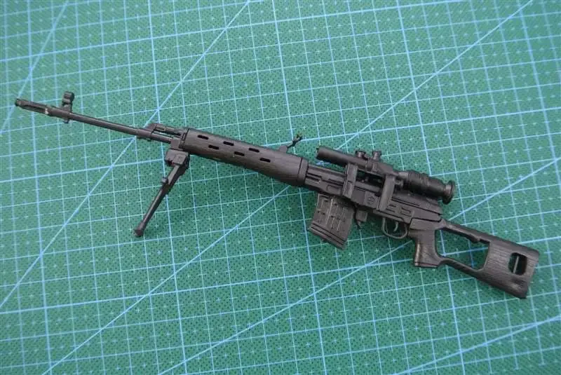 1:6 SVD Fusil de Sniper 1:6 Pistolet Modèle Noir Enduit En Plastique Militaire Modèle Accessoires Pour 12 "Figurine De Collection