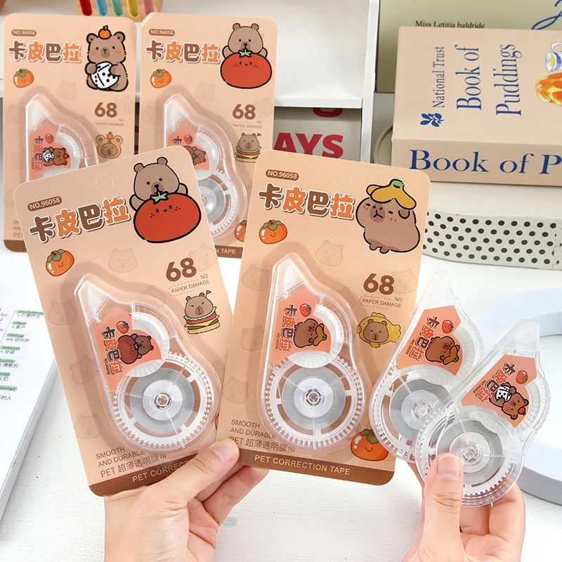 Cute Cartoon Capybara Correction Tape Portable Creative Large Capacity Correction Tape School Supplies Student Stationery