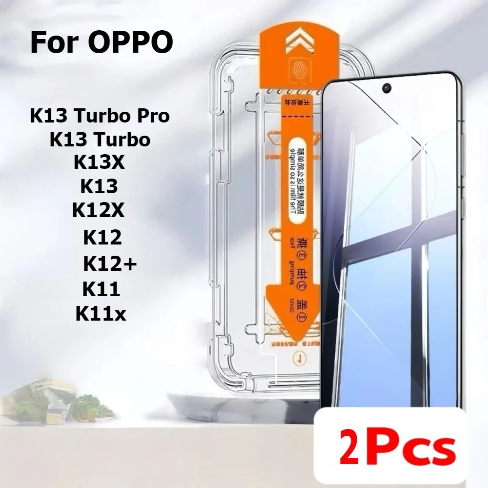 

2Pcs For OPPO K13 Turbo Pro K13S K13X K12 K12X K11 Tempered Glass Screen Protector Automatic Positioning Dust-Free Mobile Film