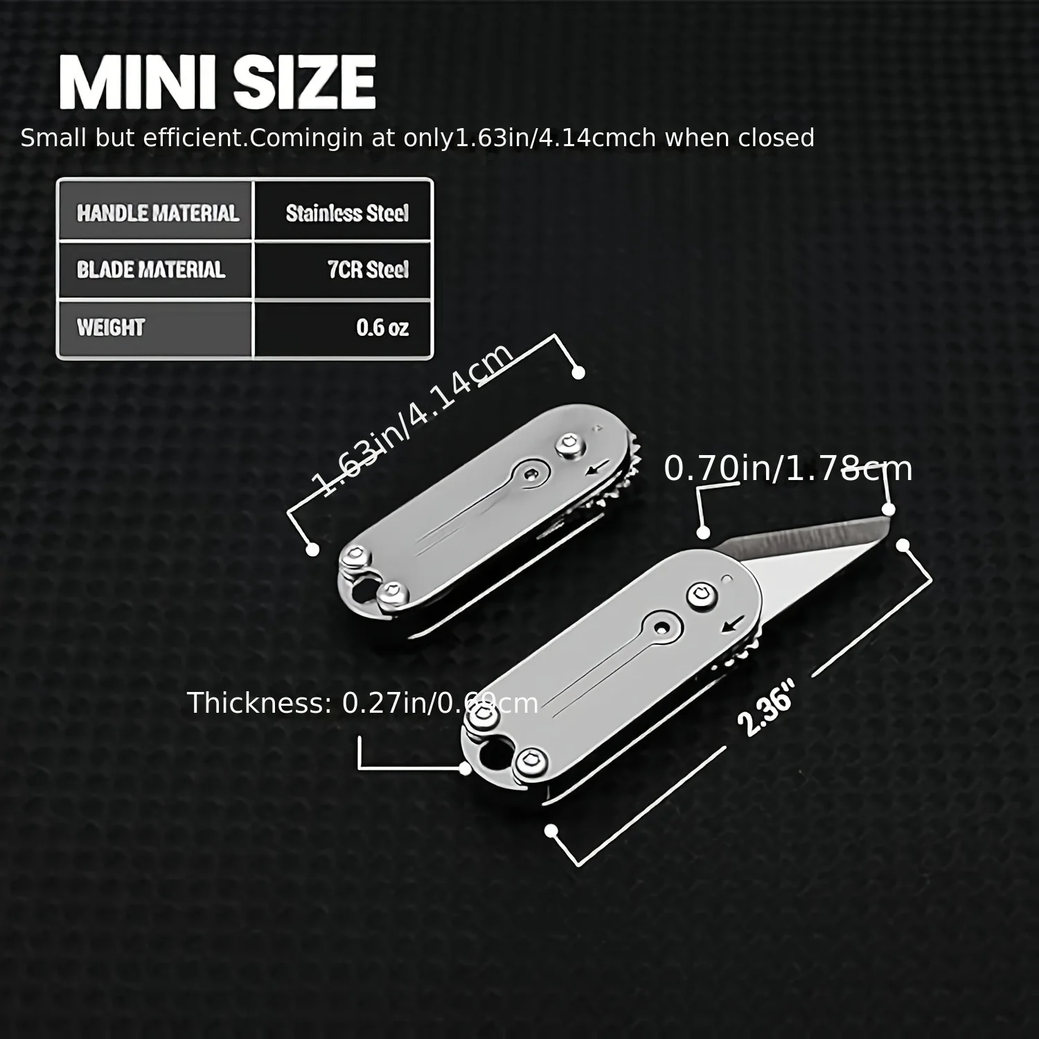 Men's Compact Stainless Steel Mini Folding Knife, Portable Pocket Knife & Keychain Pendant, Unboxing & Parcel Opening Tool