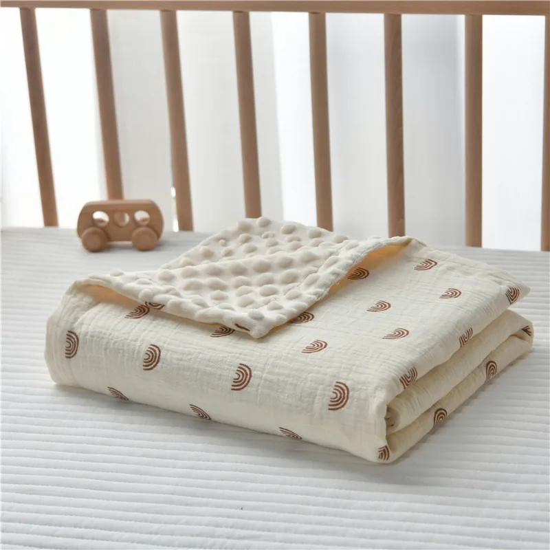 Crepe Beanie Blanket Baby Swaddle Blanket Blanket Quilt Newborn Beanie Velvet Summer Quilt Air Conditioner Quilt Baby Blanket image 5