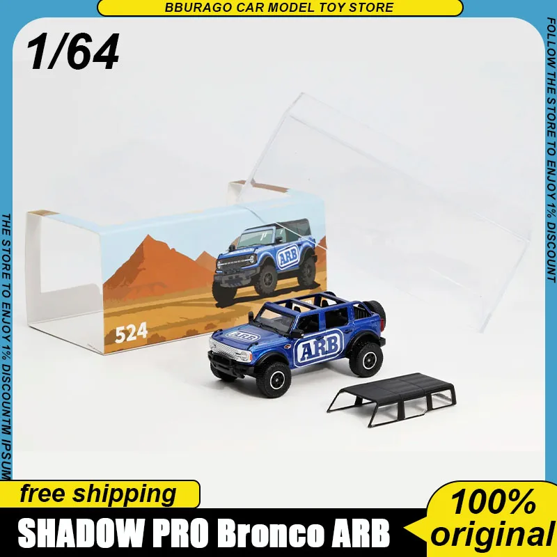 

In Stock Shadow Pro 1:64 Bronco Arb Blue Diecast Suv Model Limited Edition 600pcs Off-Road Vehicle Collectible Display Ornament