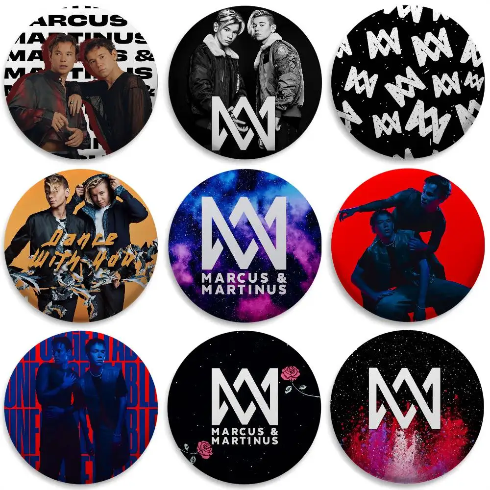 

M-Marcus And M-Martinus Badges Round Exquisite Badge Brooches Creative Pins For Clothes Hat Backpack Gift Accessories