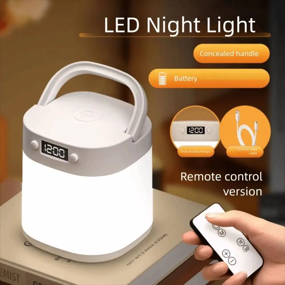 Timer Function Night Light Eye Protection 3 Modes Dimmable Night Light Durable Time Display Rechargeable Night Light Nursery