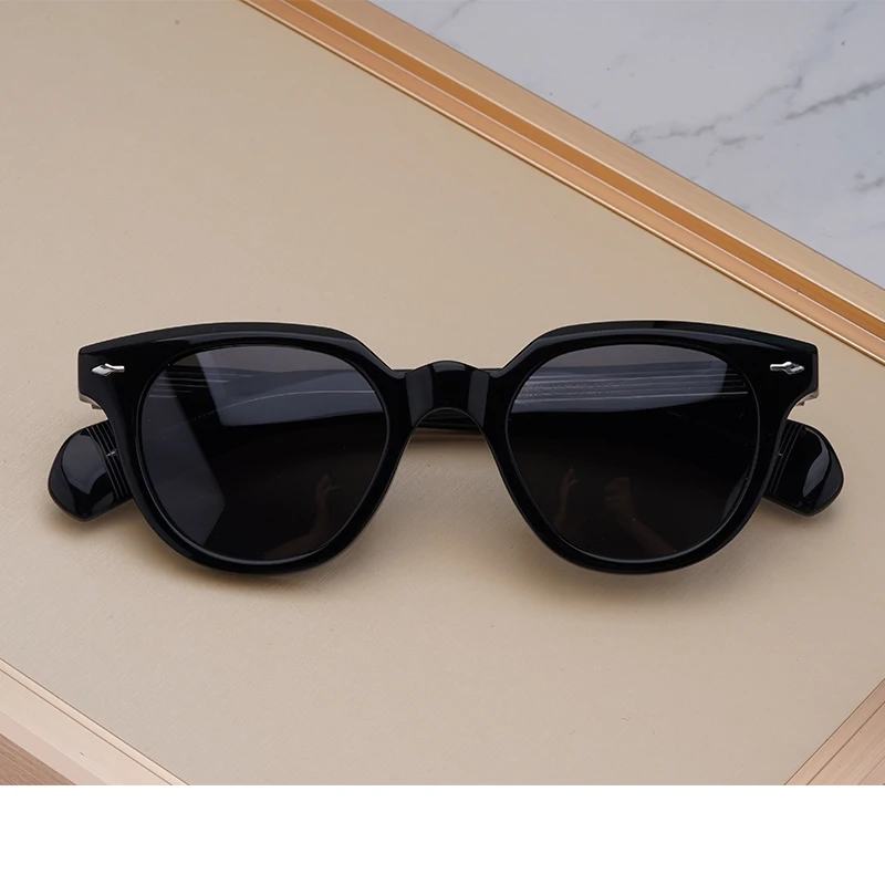 High Quality Acetate Sunglasses For Men Women Oval Round Eyeglasses Frames Japanese Style Designer Driving Travel Glasses UV400