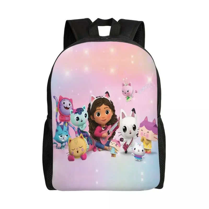 Mochila personalizada de Gabbys Mercat Cats para hombres y mujeres, bolsa de libros informal para la Escuela Universitaria, bolsas de casa de muñecas de dibujos animados