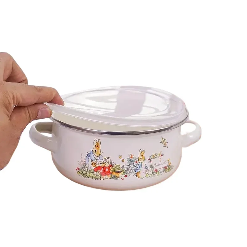 Kitchen Cookware Enameled Enamel Pots and Pans Baby Complementary Bowl Tableware Soup Pots and Pans Open-flame Induction Cooker