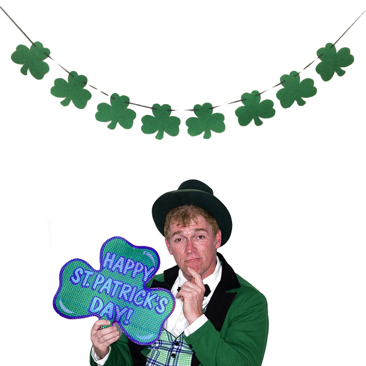 

Clover Flower Wall Hanging Decoration St. Patrick's Day Banner Garlands Bunting Flag