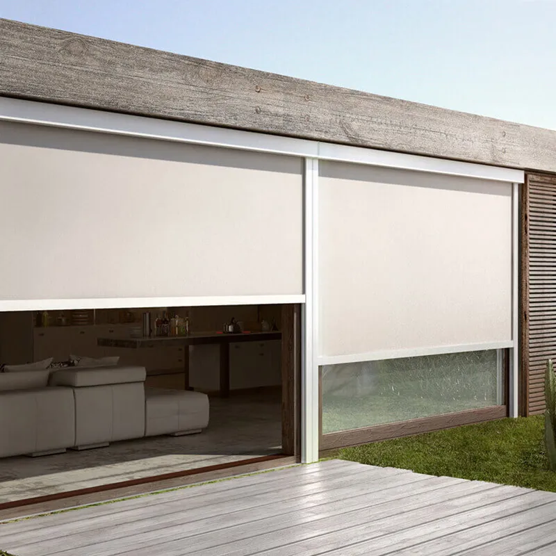 2025Настроить размер, современные роскошные электрические рулонные шторы, кассеты для оконных штор, моторизованные жалюзи на молнии с экраном