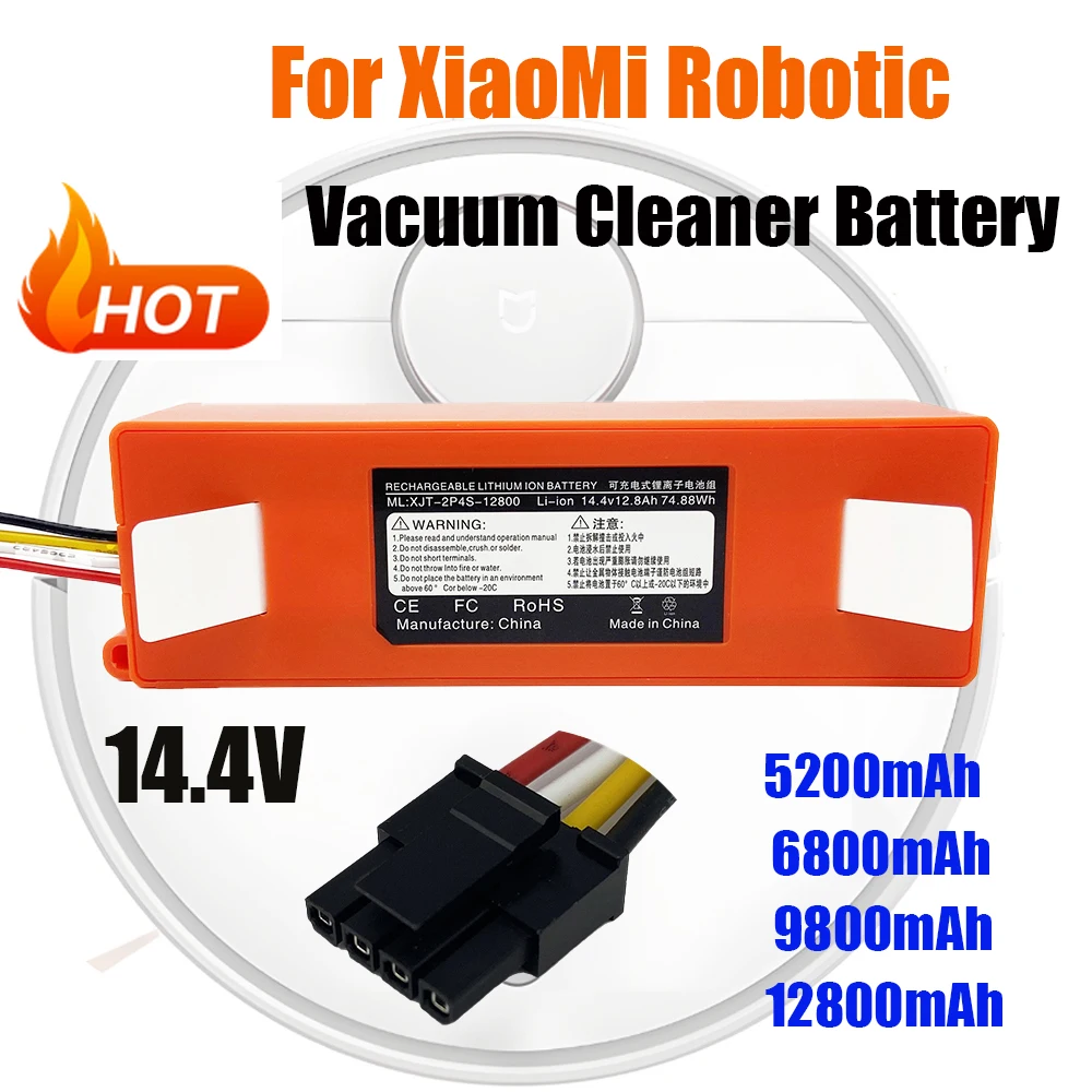 

Оригинальный литий-ионный аккумулятор 14,4 В для робота-пылесоса, сменный аккумулятор для робота Xiaomi Roborock S50 S51, запасной аксессуар