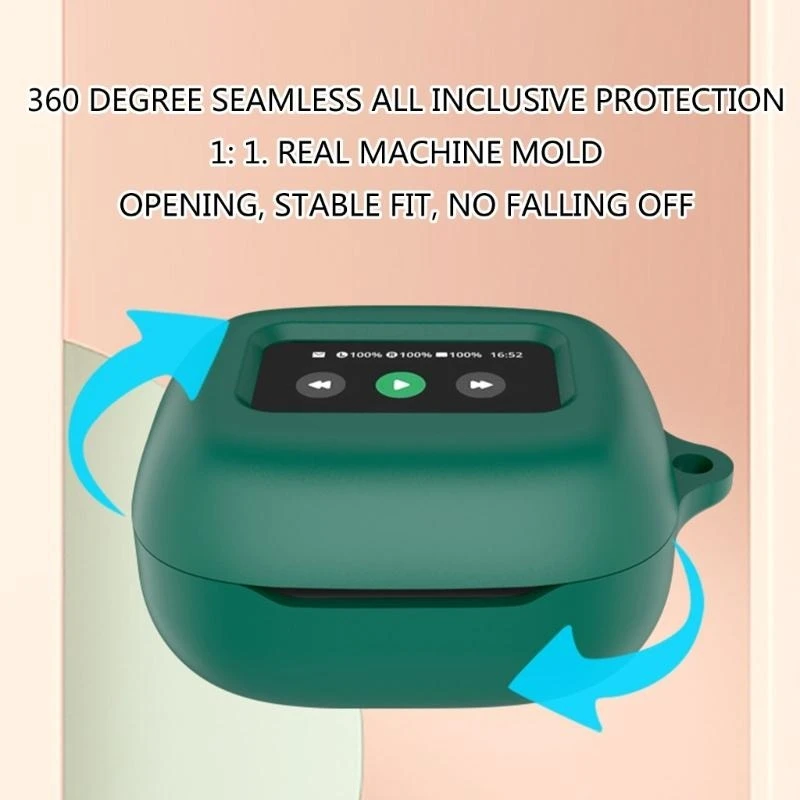 ل JBL LIVE BEAM 3 حقيبة سماعة الاذن سيليكون سماعة رأس بخاصية البلوتوث الغطاء الواقي الملونة قابل للغسل صندوق شحن كم مع هوك