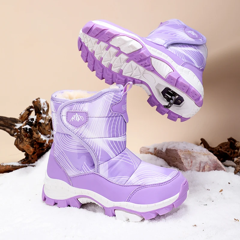 2026 Winter Children Shoes Plush Waterproof Australia Non-Slip Boys Girls Shoe Snow Boots Fashion Warm Outdoor Ankle Short Boots