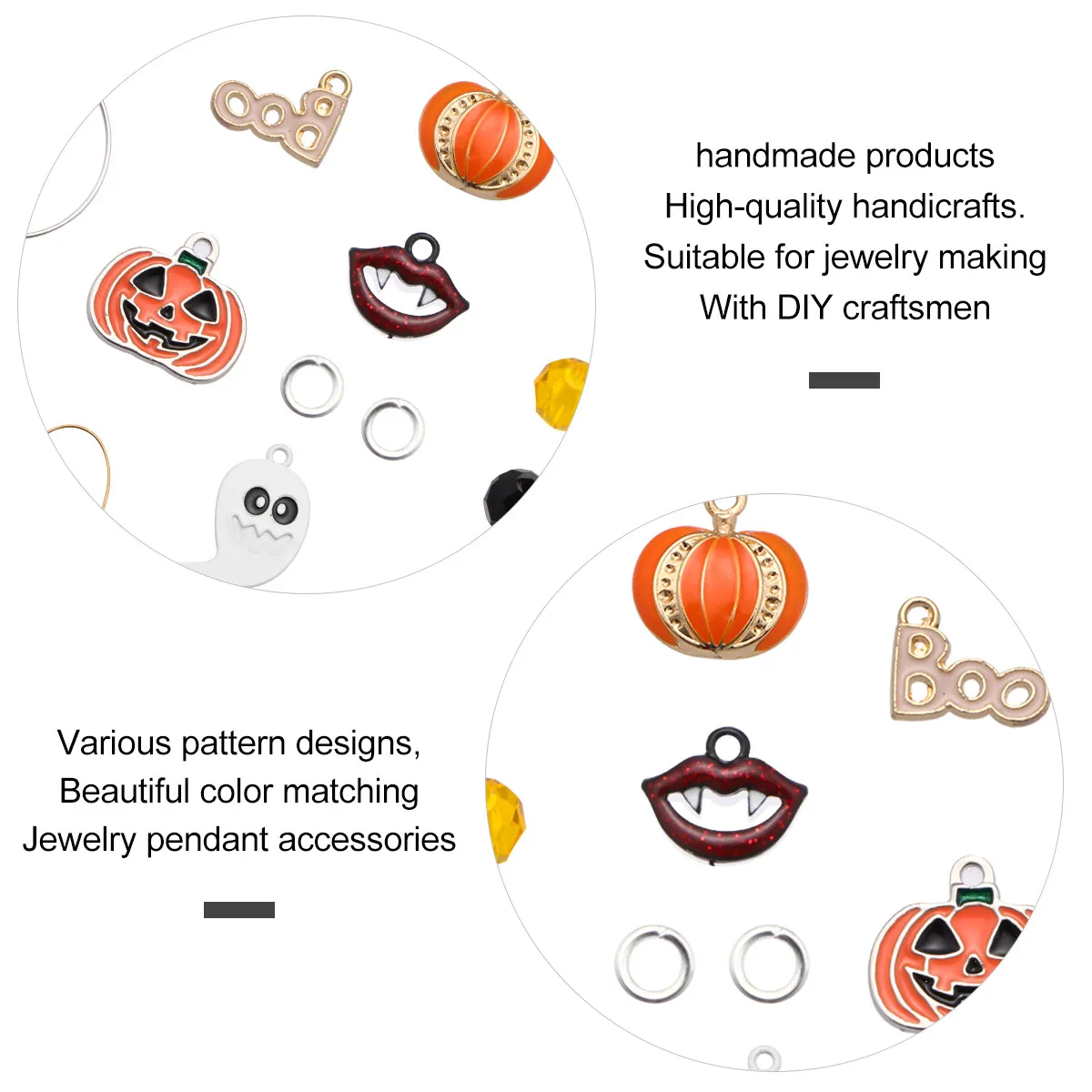 1Set DIY Jewelry Making Pendants Kit Alloy Drop Charms for Earrings Necklaces Bracelets Keychains Halloween Costume Accessories