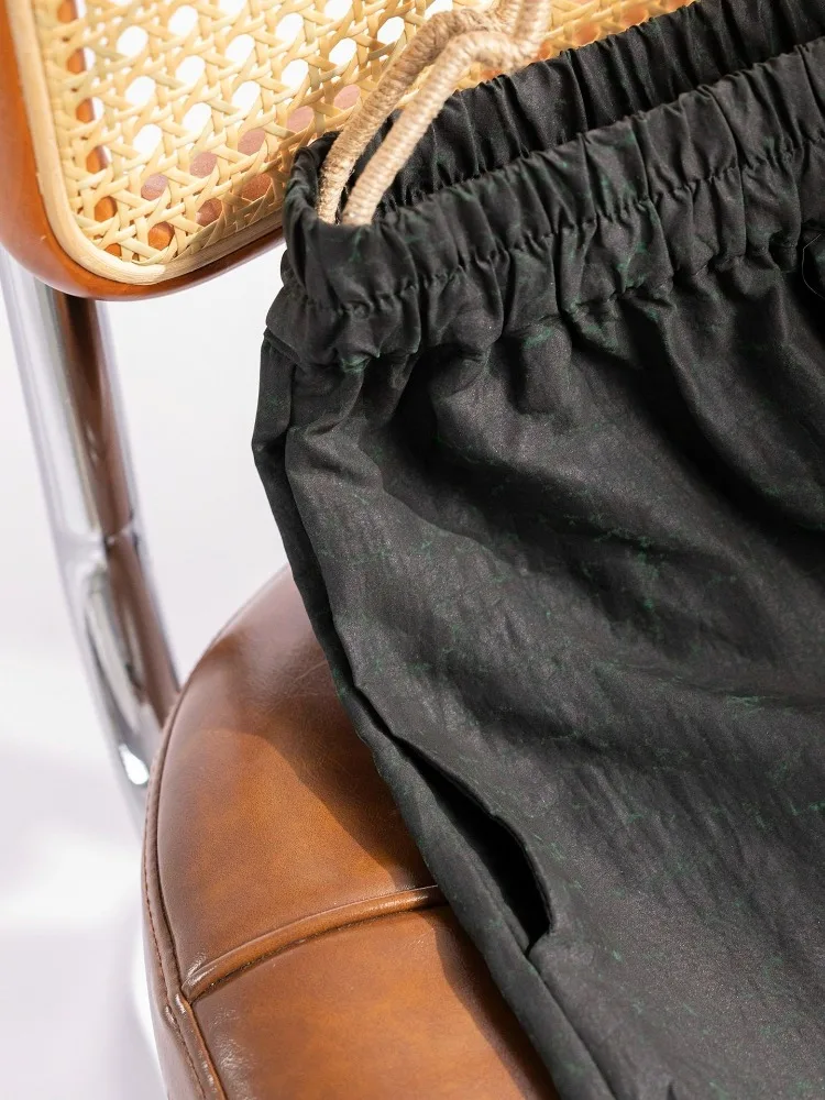 Women's New 100% Natural Mulberry Silk Fragrant Cloud Yarn Turtle Pattern Transparent Color Lazy Style Simple Straight Leg Pants