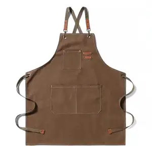 Fashion Canvas Apron House Kitchen Gardening Women's Dress Kitchen Kitchen Restaurant Working Apron 8 Main Sales Apron Kitchen - №5