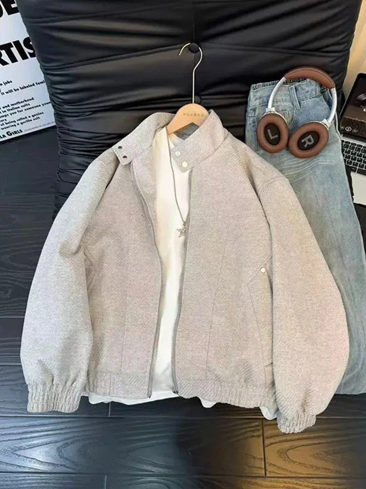 

American Sle Cleanfit Stand Collar Jaet Men's Casual Retro High Sensation Trendy Brand Couple's Pilot Jaet