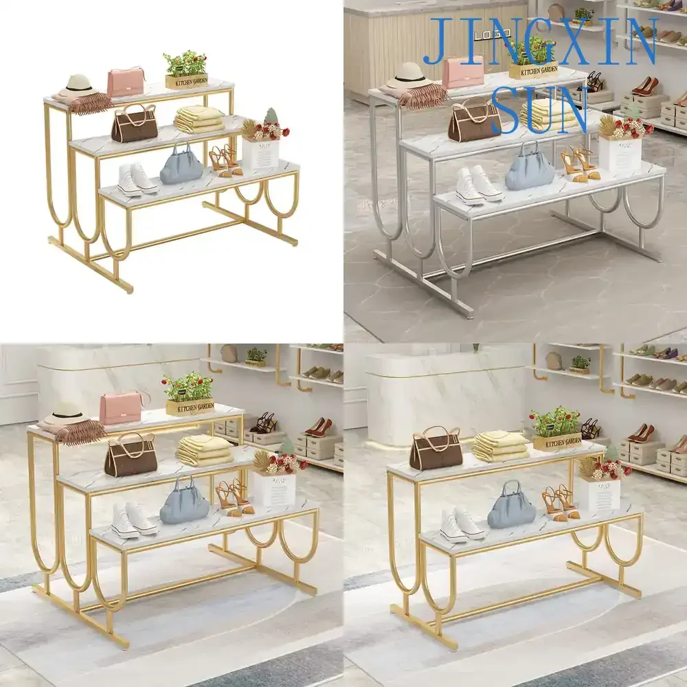 Nakajima Display Stand for Clothing Store Shoe Rack for Bags Stepped Water Table Display Stand for Gold Middle High Low