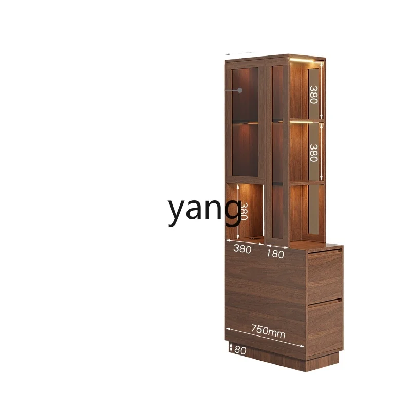 

LTT living room solid wood corner cabinet medium antique sofa side cabinet black walnut crevice narrow cabinet