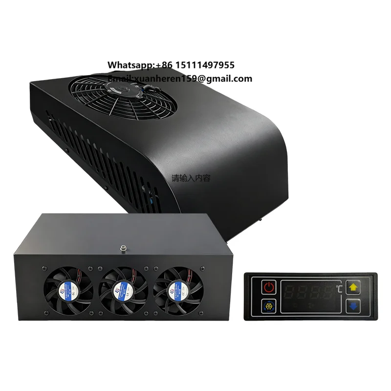 Newly Designed 12V Refrigeration Truck Unit High Quality 1000W Black Refrigeration air Conditioner for Vegetable Transport Car