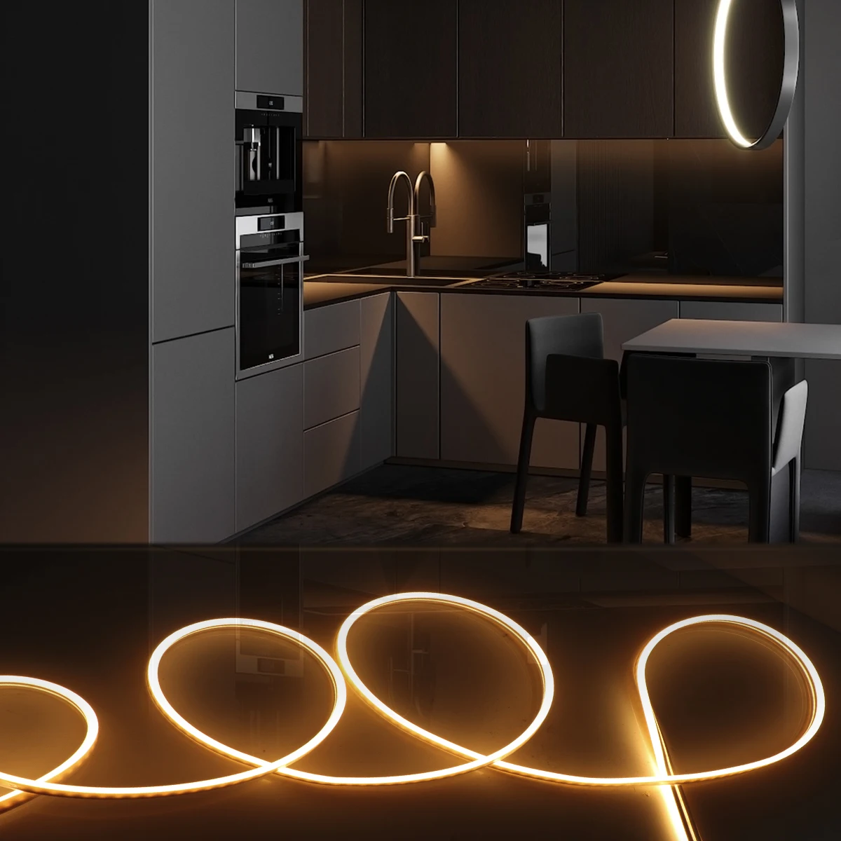 Ręczny czujnik dotykowy LED Strip Light Dimmable Neon Sign DC 12V Neon Lights Tape For Kitchen Under Cabinet Backlight Lamp Room Decor