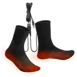 Beheizte socken wiederauf ladbare usb elektrisch beheizte socken warme baumwoll socke langer strumpf 5v schnell erhitzen winter wärme liefert unisex