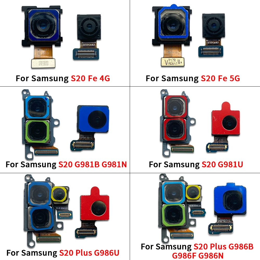 5 Pcs Front Rear View Back Camera For Samsung S20 Fe 4G 5G S20 G981B G981N G981U S20 Plus G986B G986F G986N G986U Camera Module