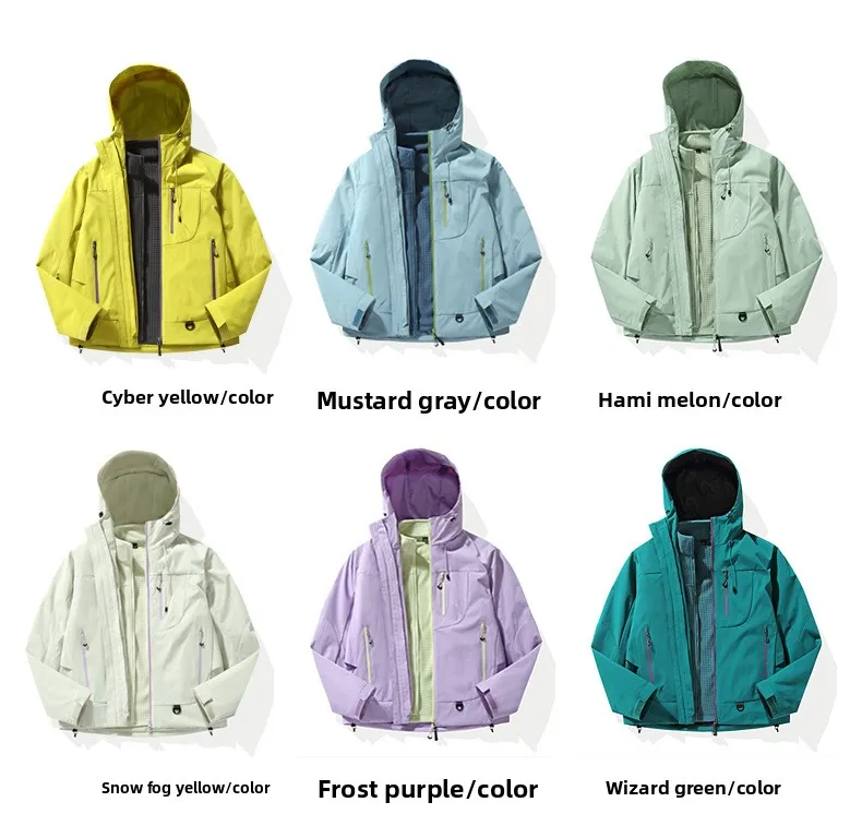 Wind- und wasserdichte Outdoor-Jacken zum Wandern, Camping, Angeln, Bergsteigen, mit Fleece gefütterte, wind- und wasserdichte Mäntel – Detail 16