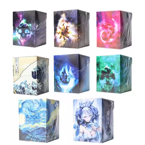 100+ BASIC LANDS Plastic Trading Card Box Holds Double-Sleeved Cards TCG/CCG Storage Card Deck Case for MTG/YGO With Two Divider