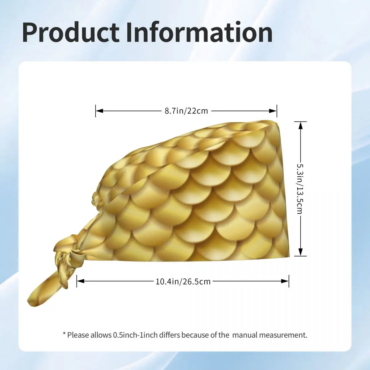 New Surgical Hats Golden Fish Snake Scales Adjustable Hat Beauty Salon Working Cap Laboratory Pet Shop Nursing Scrub Cap