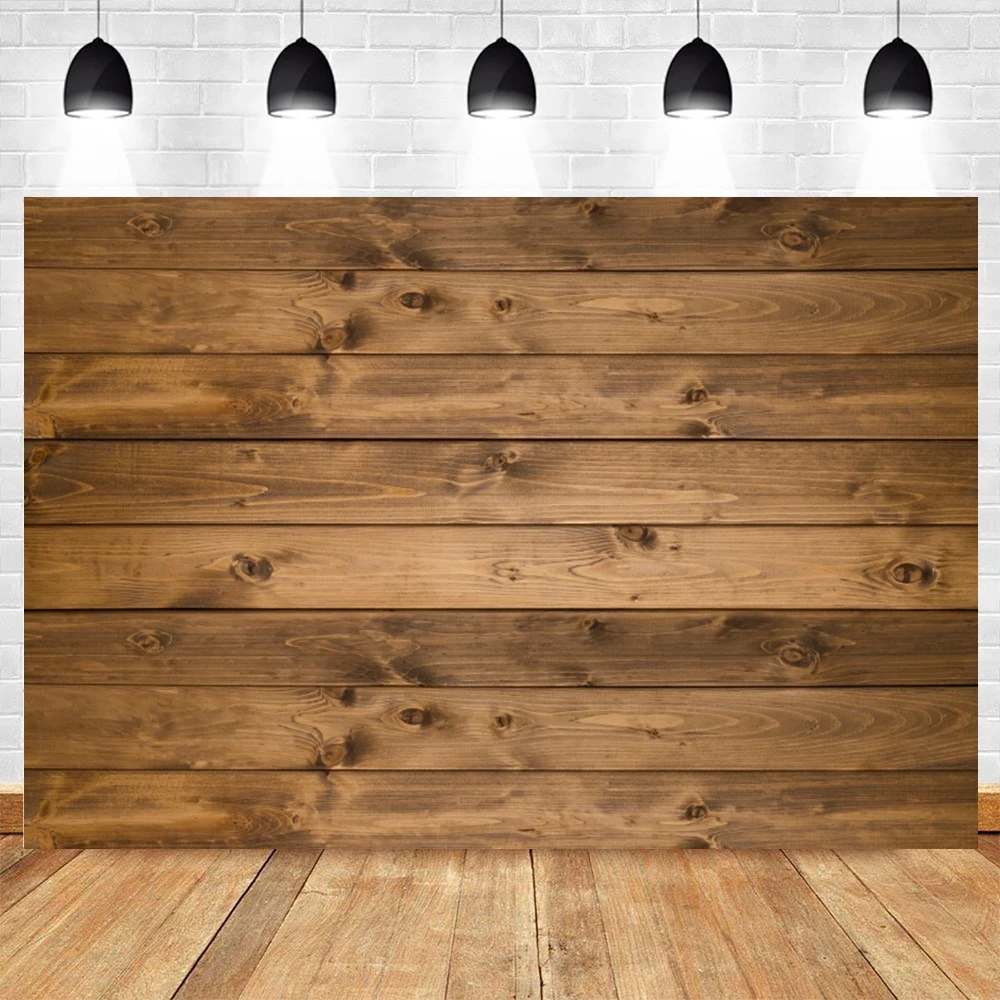 Rustic Brown Wooden Background for Photography Wood Backdrop Baby Shower Birthday Party Banner Kids Pets Portrait Photo Shoot