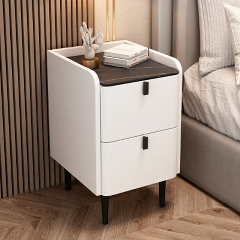 Mini Small Solid Wood Bedside Table Simple Modern Luxury Rock Plate Ultra Narrow Bedroom Bedside Table Nordic 30CM Cabinet