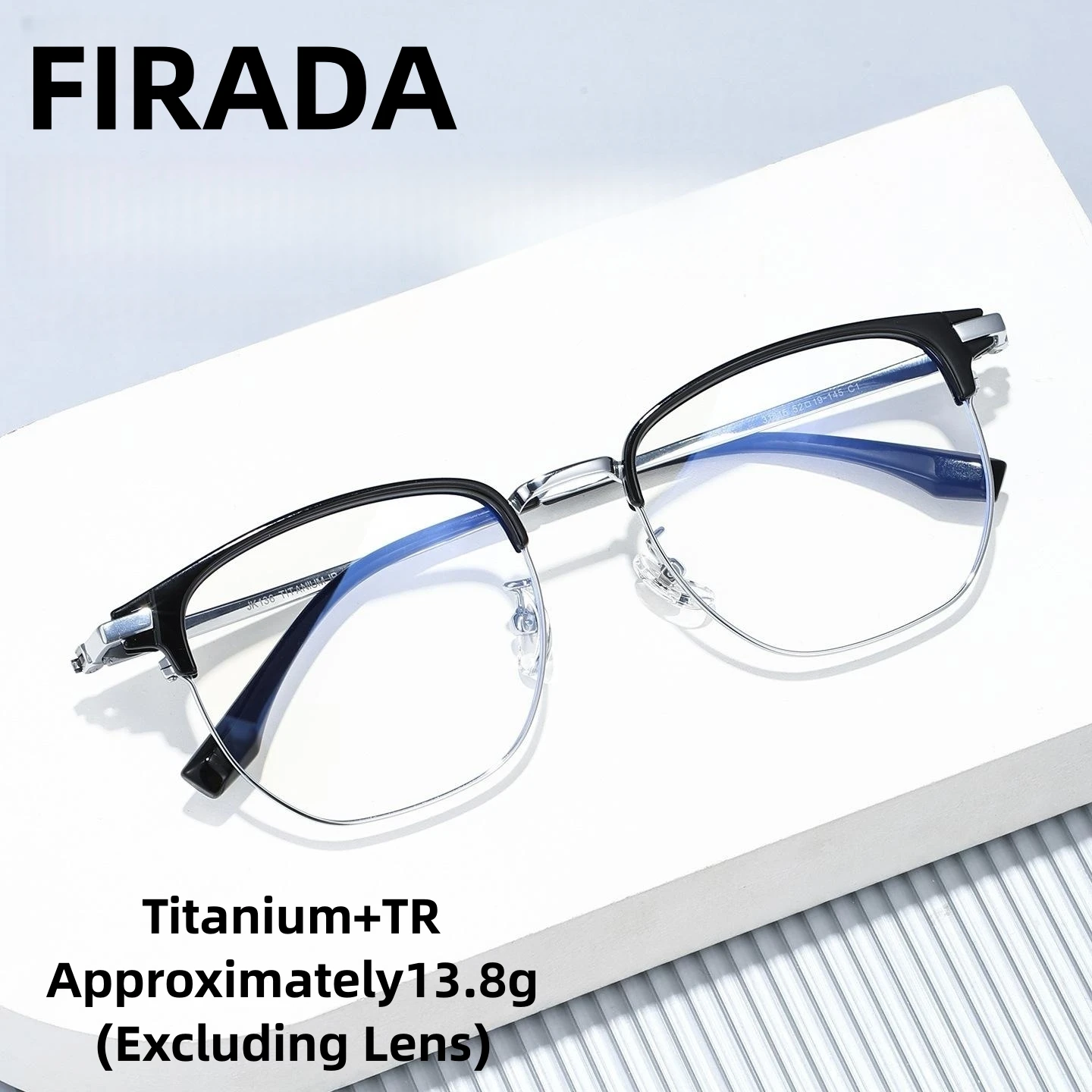 

FIRADA Fashionable Comfortable Square Eyewear Ultra-light TR90 Titanium Luxury Eyeglasses Retro Glasses Frame For Men 31815-C