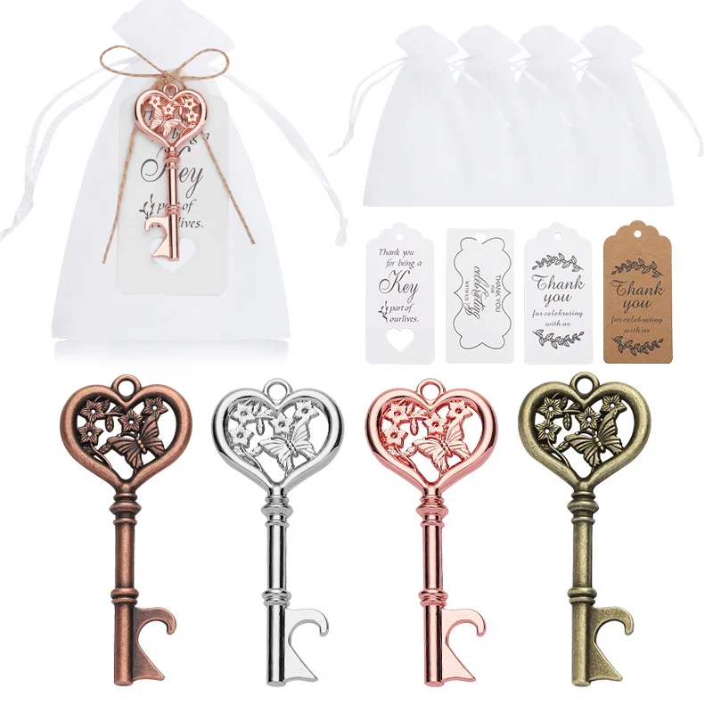 

Butterfly Key Bottle Opener Pendant, Wedding Supplies, Creative Hotel Decoration, Keychain Gift, Wholesale, 100Pcs per Lot