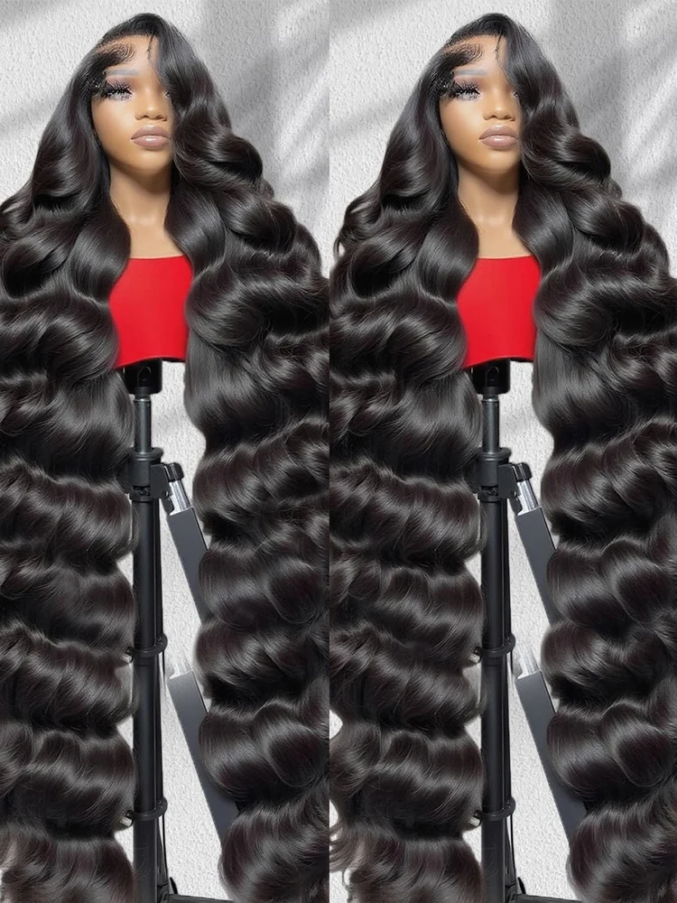 

40 46 дюймов 13x6 Hd Объемная волна Кружевные фронтальные человеческие волосы Парики Бразильские свободные объемные волнистые 13x4 360 Полные парики фронта шнурка для женщин 300%