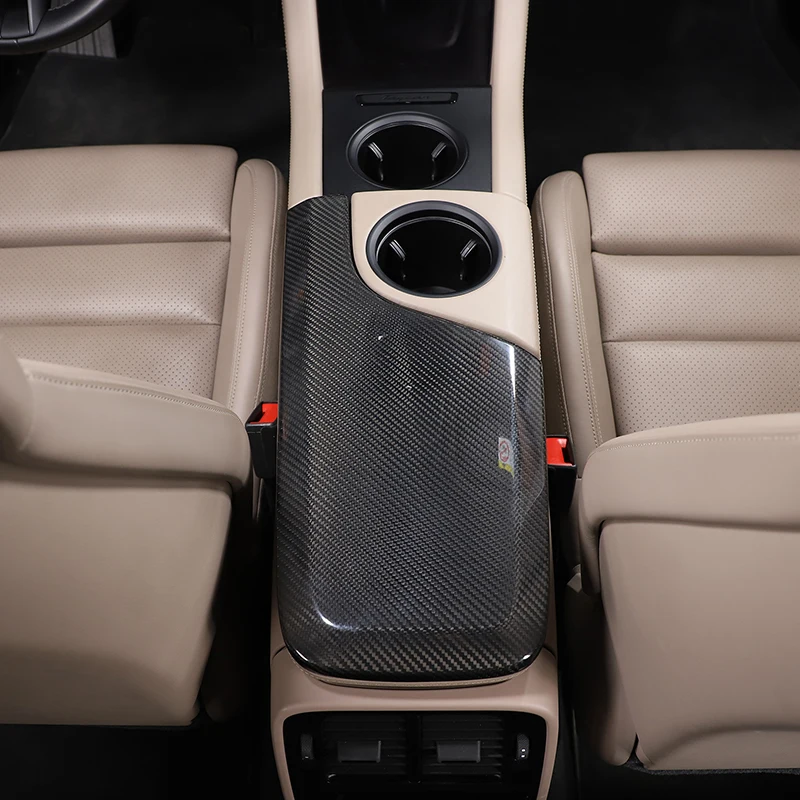 

Real carbon fiber For Porsche Taycan 2019-2022 Car Center Console Armrest Box Protective Cover decorative Interior Accessories