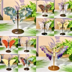 1PC Multimaterial High Quality Crystal Butterfly Wing With Stand,Decoration Set,Healing crystal,Women gift,Halloween Gift