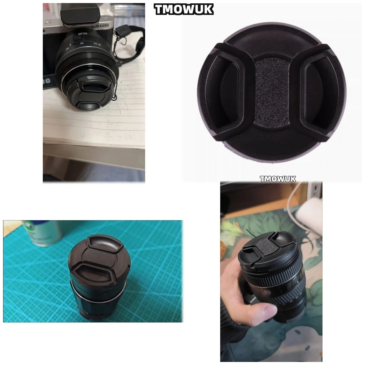 

For Canon EOS R10 R50 30D 90D 600D M6 Mark II Rebel T8i 450D Camera Lens Cap Protective Cover Center Pinch Snap-on 49mm 52 55 58