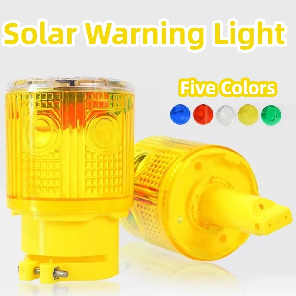Solar Powered Solar Traffic Warning Light Rain-proof 3 LED Emergency Warning Light 600mAh Optical Controlled