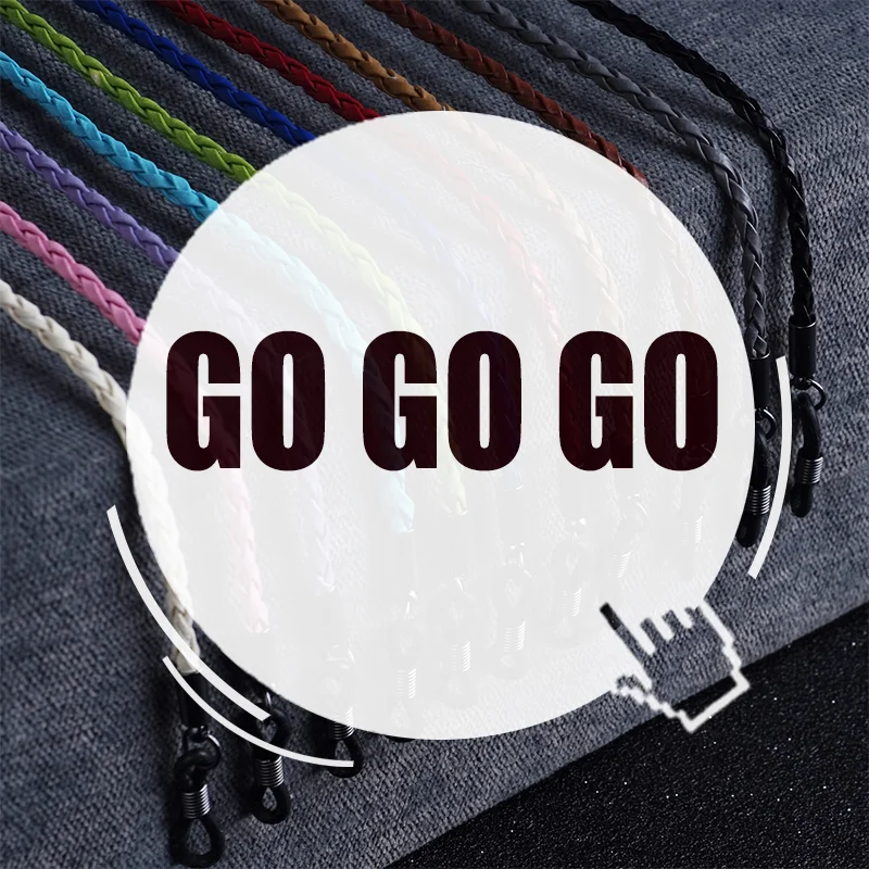 Dicke Twist Sonnenbrille Leder Seil Kette Brillen Geflochtene Gläser Lanyard Strap Outdoor Sport Rutschfeste Brillen Zubehör