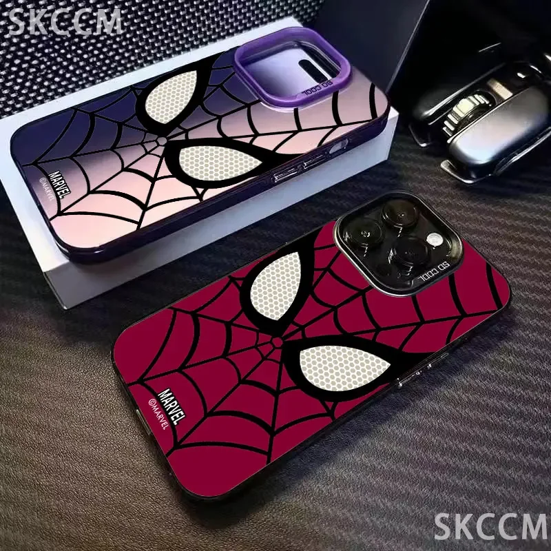 Marvel Superhero Spiderman Colored Color Phone Case for iPhone 16 15 14 13 12 11 Pro Max X XS XR 7 8 Plus SE2 Shockproof Cover image 2