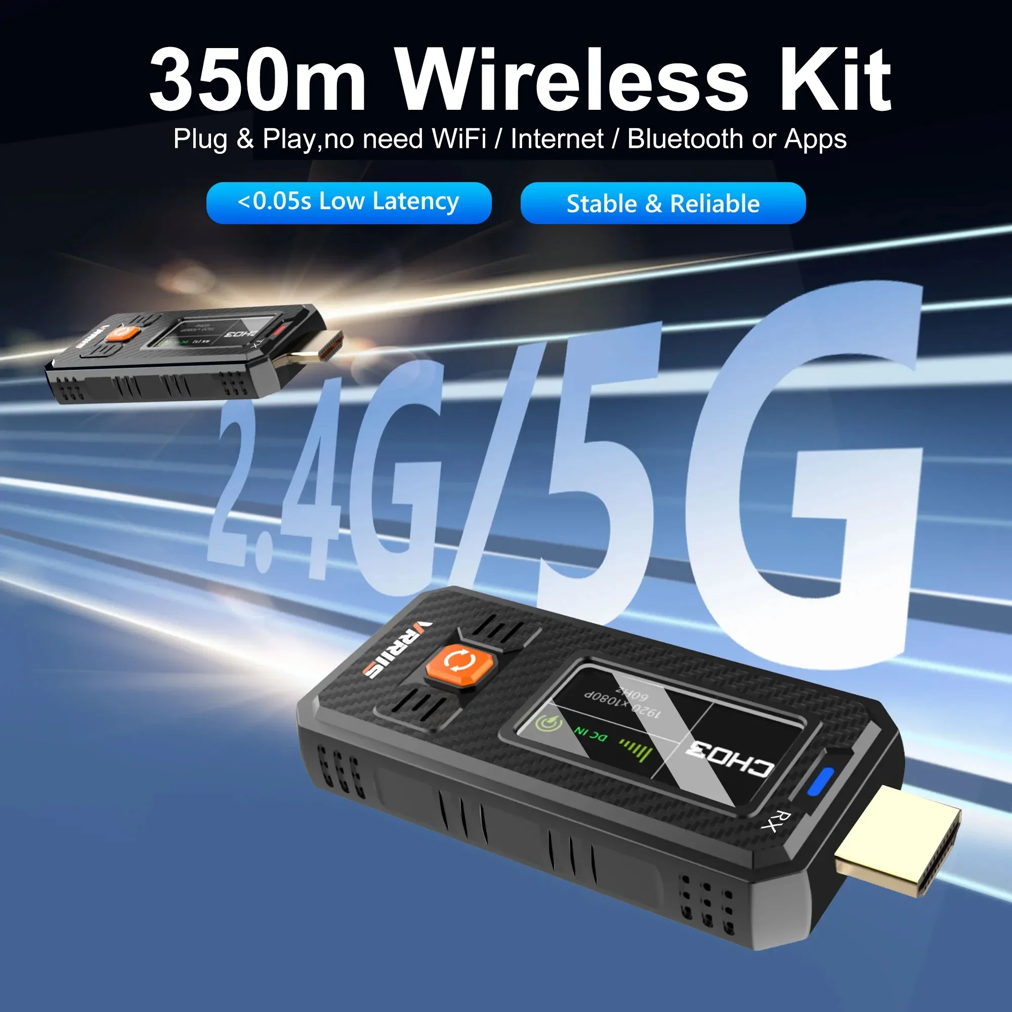 350m Mini Wireless HDMI Extender Video Transmitter and Receiver Screen Mirror Share for Camera Laptop PC To TV Monitor Projector