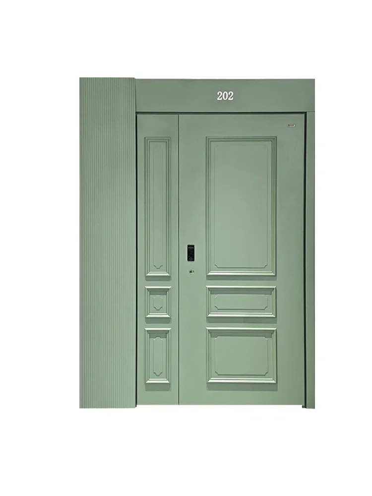 Puerta de entrada francesa, puerta de seguridad, puerta madre e hijo.