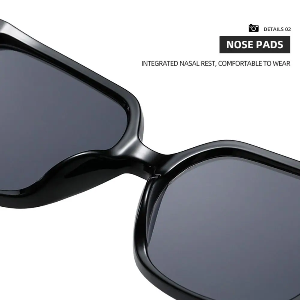 Retro Square Frame Oversized Sunglasses Large Frame UV400 Protection Black Sun Glasses Streetwear Accessories for Women & Men